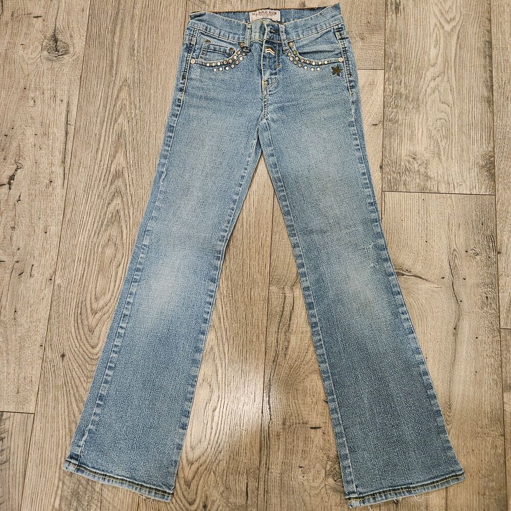 Vintage U.S. PoloASSN.  Stud Embellishment Straight Leg Fit Jeans  Girl Size 10